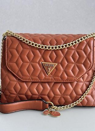 Женская сумочка guess на плечо (787080) коричневая
