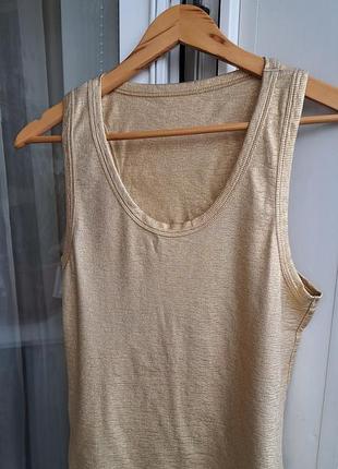 Майка с золотым напылением zara