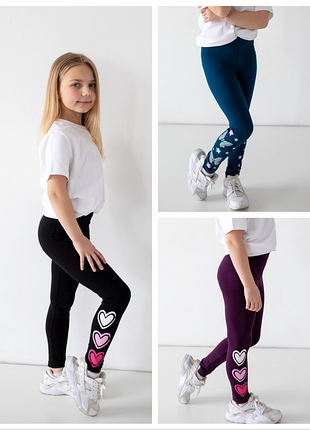Трикотажні лосини стрейчеві з малюнком для дівчат, лосини з малюнком, гарні лосини для дівчат
