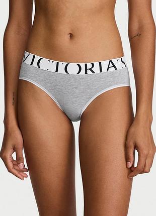 Серые трусики victoria’s secret оригинал exploded logo cotton hiphuger хипстеры