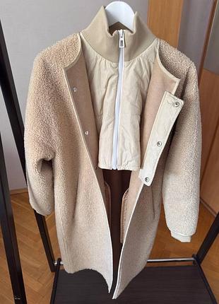 Пальто/шуба bimba y lola 2в1 тедді xs/s