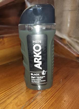 Мужское средство arko men black 2 в 1 шампунь гель для душа