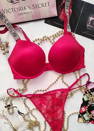 Комплект белья со стразами victoria's secret 32d 70d 75c m push up