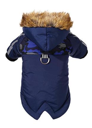 Курточка с капюшоном для собак pet style "jacket" синяя 2xl