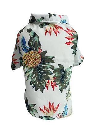 Гавайская рубашка для собак pet style белая 2 2xl