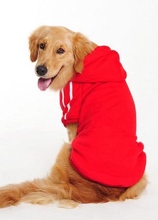 Толстовка для собак однотонная pet style "спорт" красная xl