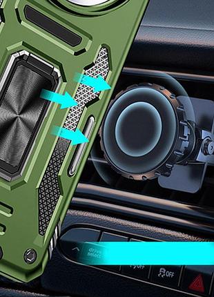 Ударопрочный чехол camshield army ring для xiaomi redmi note 14 4g (int. version) / 14 5g оливковый / army green 2
