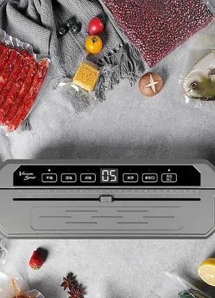 Вакуумний пакувальник універсальний food vaccum sealer 65 kpa 6 режимів top shop ua_