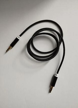 Aux кабель jbl для аудио / кабель jack 3.5 mm. / тканевый / черный