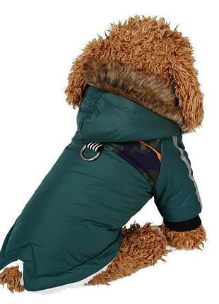 Курточка с капюшоном для собак pet style "jacket" зеленая 2xl