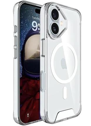 Чохол tpu space case with magsafe для apple iphone 16 plus (6.7") прозорий