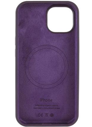 Чехол silicone case full protective (aa) with magsafe для apple iphone 15 plus (6.7 дюйма) фиолетовый / elderberry 3