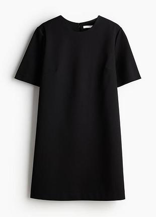 Черное плотное мини платье а-силуэта от h&amp;m