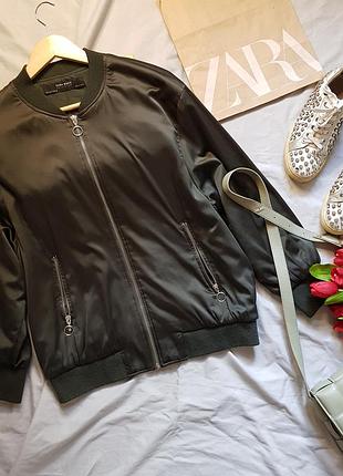 Бомбер жіночий вітровка жіноча zara куртка жіноча базова оверсайз вільний крій на гумці