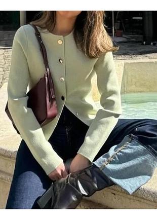 Стильний кардиган zara у ніжному оливково-фісташковому відтінку 💚