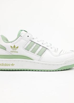 Adidas forum low белые с бирюзой