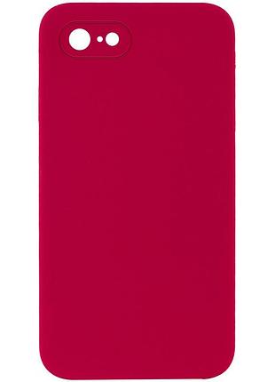 Чохол silicone case square full camera protective (aa) nologo для apple iphone 6/6s (4.7") червоний / rose red