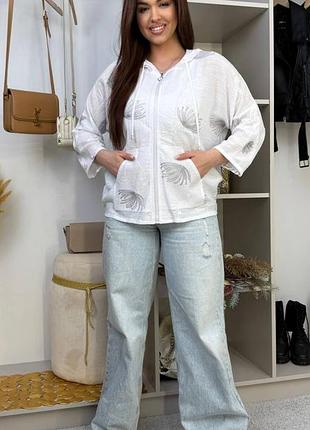 Кофта з льону. розмір: xl(48), 2xl(50) , 3xl (52), 4xl (54)