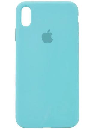 Чехол silicone case full protective (aa) для apple iphone xr (6.1 дюйма) бирюзовый / marine green