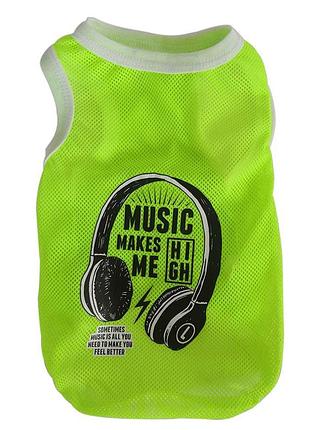 Майка для собак pet style "music" зелена l