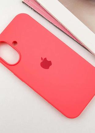 Чохол silicone case full protective (aa) для apple iphone 16 (6.1") кавуновий / watermelon red 2