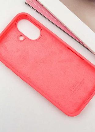 Чохол silicone case full protective (aa) для apple iphone 16 (6.1") кавуновий / watermelon red 3