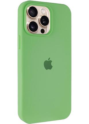 Чохол silicone case full protective (aa) для apple iphone 15 pro max (6.7") м'ятний / mint