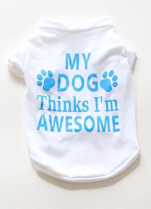 Футболка для собак pet style "my dog" белая m