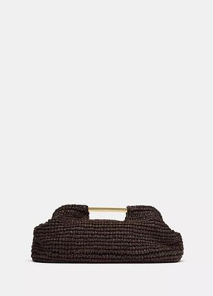 Плетений клатч коричневий zara new