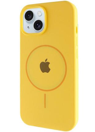 Чохол silicone case full protective (aa) with magsafe для apple iphone 14 plus (6.7") жовтий / yellow