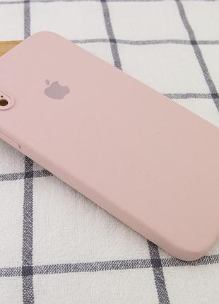 Чехол silicone case square full camera protective (aa) для apple iphone xs max (6.5") розовый / pink sand 2