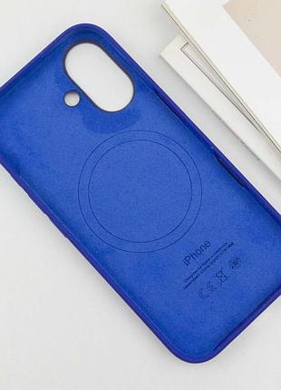 Чохол silicone case (aaa) with magsafe and animation (button) для apple iphone 16 (6.1") ultramarine 5