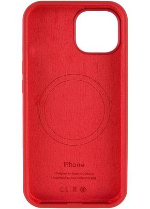 Чехол silicone case full protective (aa) with magsafe для apple iphone 15 (6.1") красный / deep red 3
