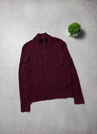 Светр зіп 1/3 в косичку жіноча polo ralph lauren оригінал преміальна кофта
