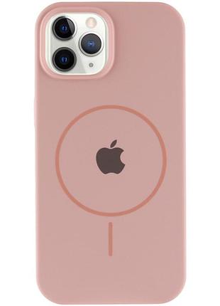 Чехол silicone case full protective (aa) with magsafe для apple iphone 11 pro max (6.5") розовый / pink sand 2