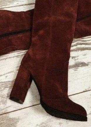 Замшевый сапоги ботфорты