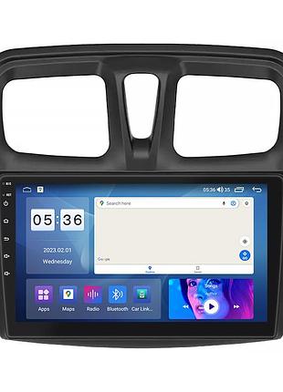 Штатная магнитола lesko для dacia sandero ii ver 3 2012-2016 экран 10" 2/32gb carplay 4g wi-fi gps prime 6шт