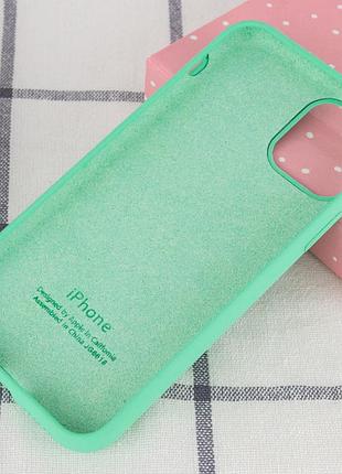 Чохол silicone case full protective (aa) для apple iphone 11 (6.1") зелений / spearmint 3
