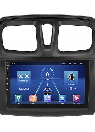 Штатна магнітола lesko для renault logan ii ver 2 2012-2018 екран 9" 6/128gb 4g wi-fi gps top шт