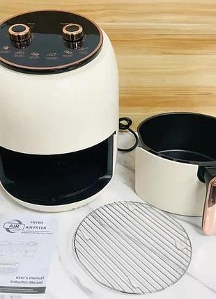 Электро фритюрница безмасляная rainberg rb-2318 3800 вт с съёмной корзиной 8.5л до 30 мин white iz-80 top shop ua_