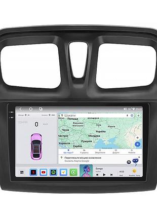 Магнітола lesko для renault logan ii рестайлінг ver 2 2018-н.в. 9" 4/64 qled carplay 4g wi-fi gps 360 prime