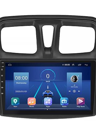 Штатная магнитола lesko для dacia sandero ii ver 3 2012-2016 экран 10" 6/128gb 4g wi-fi gps top