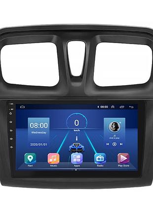 Штатная магнитола lesko для renault logan ii рестайлинг ver 2 2018-н.в. 9" 6/128gb 4g wi-fi gps top шт