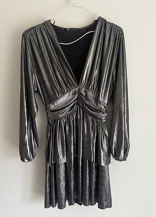 Сукня zara срібна