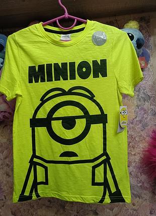 Minion миньен футболка яркая салатовая флюоресцентная