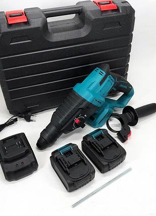 Перфоратор в пластиковом чемоданчике krafftec 48v 2 акб, професиональный перфоратор my-61 top shop ua_ 9
