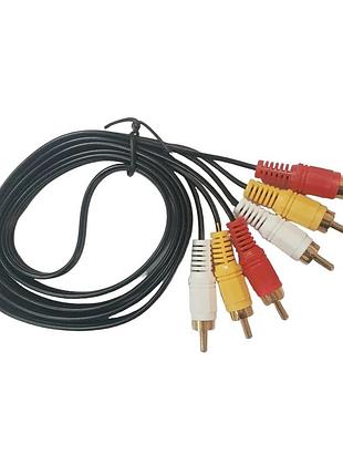 Аудио кабель из 3 шт. rca на 3 шт. rca / 1.2 м. / черный