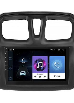 Штатная магнитола lesko для renault logan ii ver 2 2012-2018 экран 9" 1/16gb wi-fi gps base шт