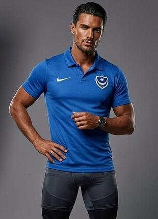 Футболка portsmouth 2021/22 от nike, синий цвет, размер s, оригинал, 100% полиэстер