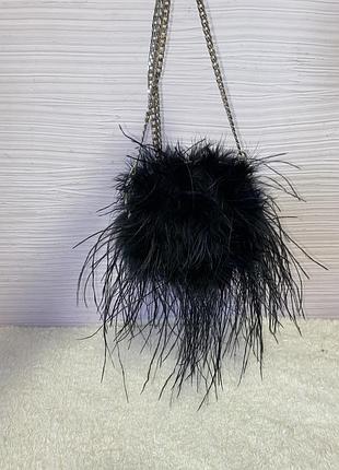 Topshop сумка из натурального пера лебедя
